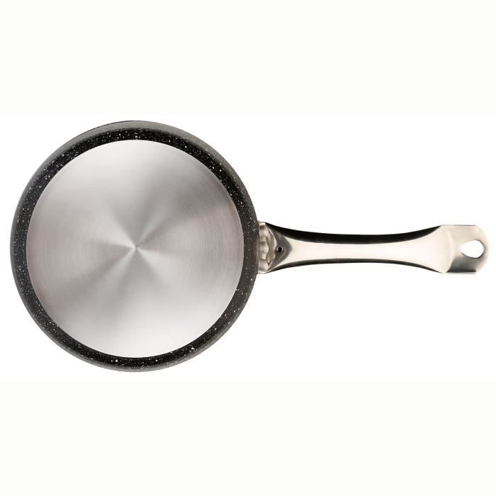 Casserole - WECOOK - Granite Noir - 20 cm - Aluminium Forgé - Antiadhésif Écologique