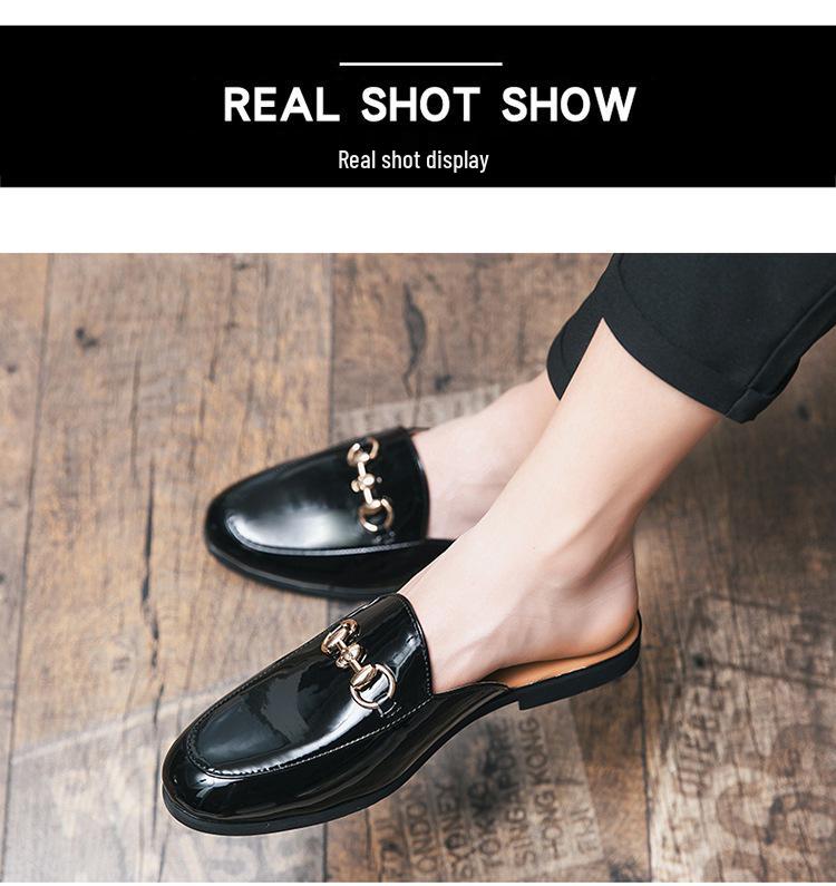 Herren Sommer Freizeit Slipper Leder Loafers: Britischer Stil, spitze Zehenpartie, Halbschuhe, minimalistische Mules.