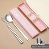 Portable Stainless Steel Cutlery Set: Chopsticks, Spoon, and Fork with Storage Box