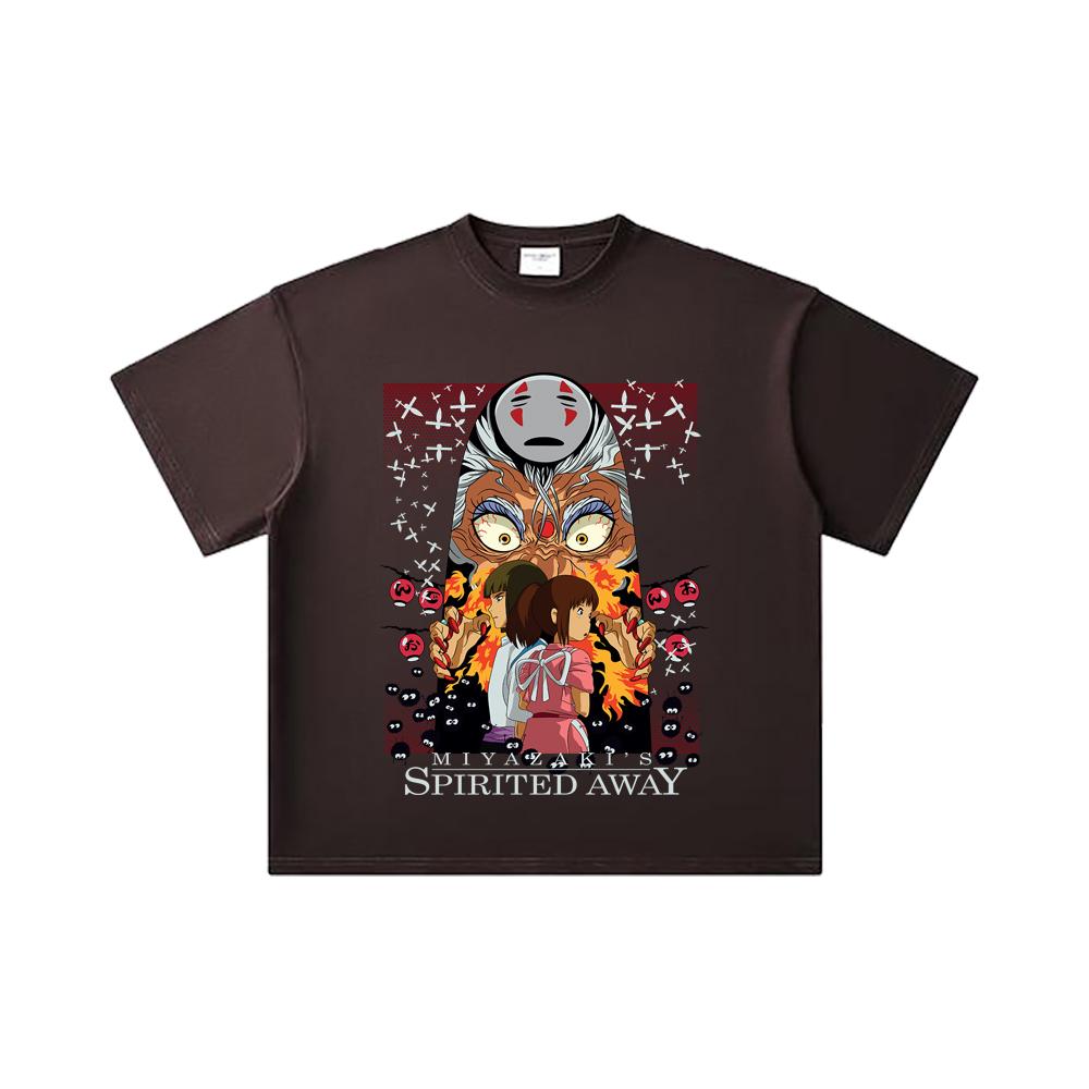 260 GSM Double Yarn 32 Count 100% Cotton Ghibli V1 Spirited Away Print Unisex Heavy Cotton T Shirt