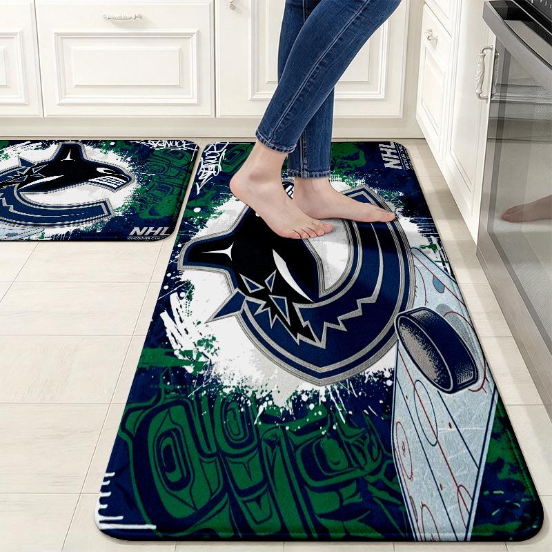 VANCOUVER CANUCKS Flannel Kitchen Mat Christmas Soft Area Rug Non Slip Floor Carpet Home Decoration