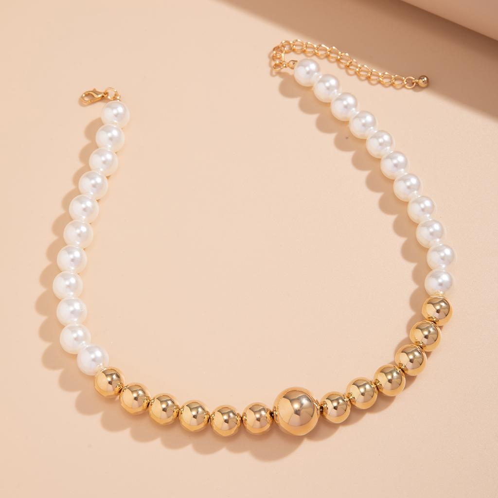 Imitation Pearl and Big Ball Beaded Choker Necklace for Women Short Beads Chains Collar On Neck Accessories 2026 Fashion Jewelry