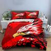 Fierce Red Eagle Design Bedding Duvet Cover Set Duvet Cover Pillowcases  (1*Duvet Cover 2*Pillowcases, Without Duvet Insert)