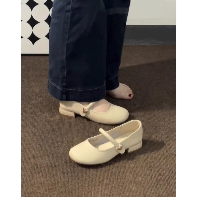 Soft Sheepskin~ Genuine Leather French Retro Mary Jane Shoes Commuter Single Shoes Women's New Thick Heel Gentle Evening Small Leather Shoes