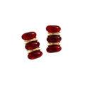 European and American Style Women's Earrings Geometric Inlaid Gemstone Design Metal Stud Earrings Versatile High-end Earrings