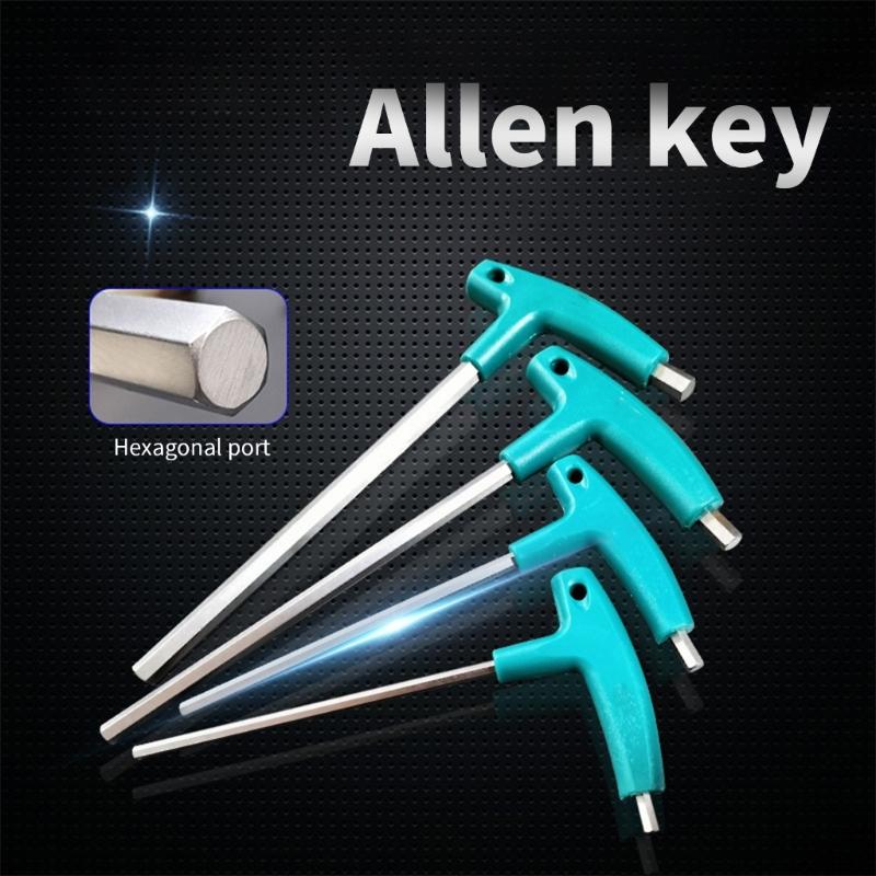 6/9Pcs T-shaped Hand Tool Hex Socket Wrench T-handle Wrench Extended T-Socket Wrench 1.5-10mm for Mechanical Working