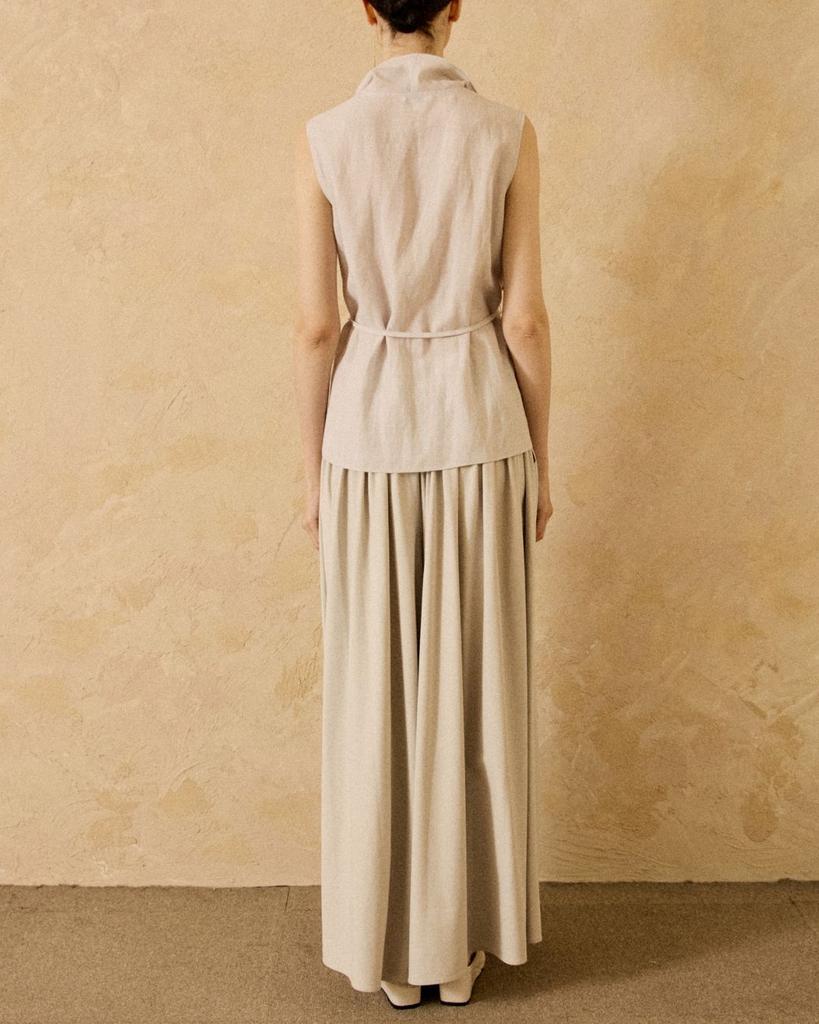 PADO SEOUL Pleated Maxi Culottes Pants Gray