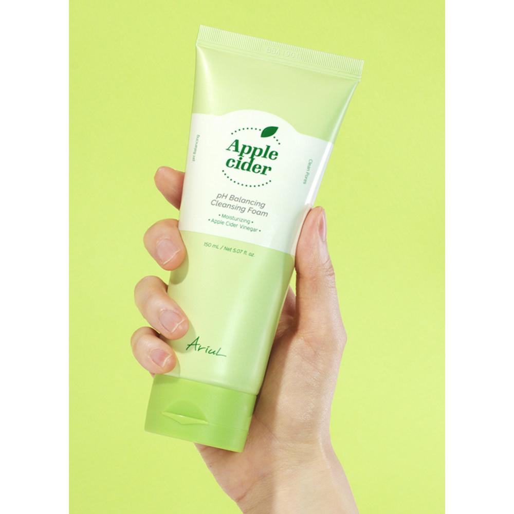 Arial Vegan Apple Cider pH Slightly Acidic Balancing Cleansing Foam, 150ml, 1 piece