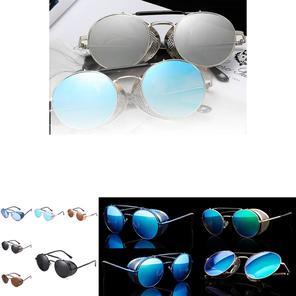 Vintage Steampunk Flip-up Sunglasses With Uv400 Protection Stylish Round Frame