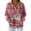 Women's Casual Fashion Long-Sleeved Zip-Up Christmas Print Knitted Hoodie
