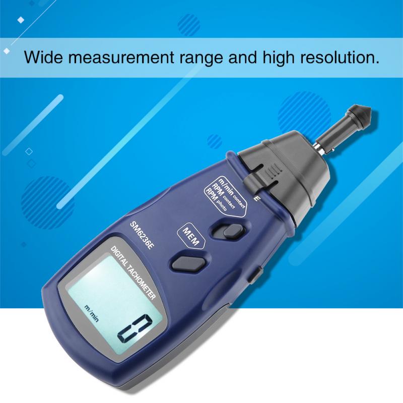 SM6236E Laser/Contagiri contagiri 5 cifre LCD digitale 18 mm Tachimetro Tachimetro Tester Tachimetro digitale RPM Meter SM6236E Laser/Contagiri contagiri 5 cifre LCD digitale 18 mm Tachimetro Tachimetro Tester Tachimetro digitale RPM Meter