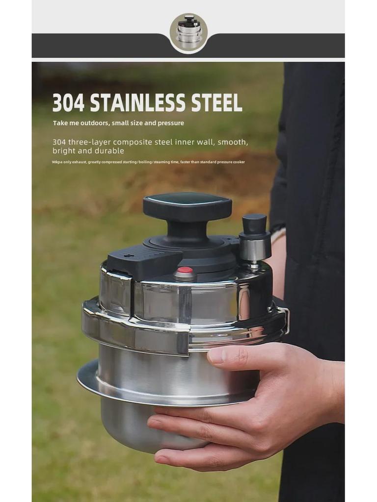 CLS 1,2 l selbstbetriebener Mini-Schnellkochtopf für 1–2 Personen – tragbarer Reiskocher für Camping und den Heimgebrauch, kompatibel mit Induktionskochfeldern.