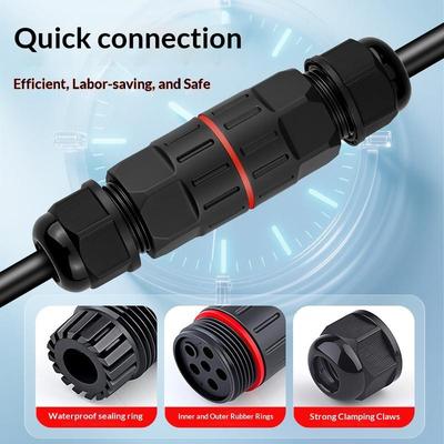 1/3Pcs Wire Connector Ip68 Waterproof Cable Connector Quick Connection 2 In 2 Out 2/3 Pin Electrical Terminal Adapter