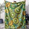 Kiwi Fruit Pattern Throw Soft Flannel AC Blanket Lightweight Summer Nap Throw Cozy  Blanket for Sofa Bed Travel Home