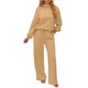 Women's Fashion Two-piece Solid Color Hooded Sweatshirt Trousers Casual Set