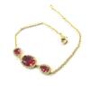 Les Trésors De Lily [N5403] - Gold Plated Bracelet 'Sissi' Ruby ​​white Gold - 38x15 Mm