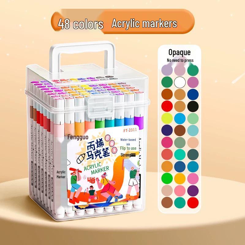Washable Acrylic Marker Pens for Kids – No Bleed, Layerable, Perfect for DIY Graffiti & School Projects