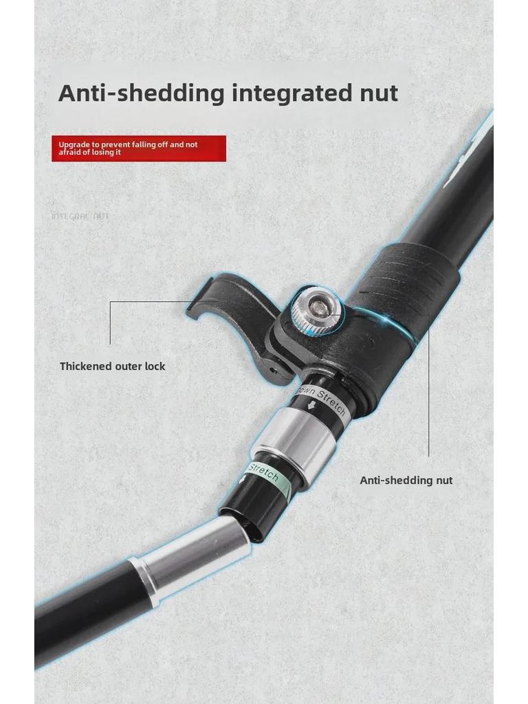 Bastón de Trekking de Aluminio Plegable Ultraligero: Bastón Telescópico para Senderismo y Caminata