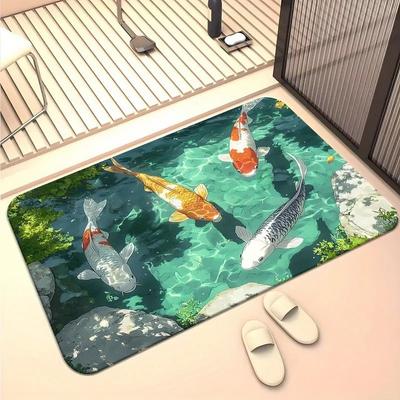 American 3D Visual Entryway Wear-resistant Door Mat for Home Bathroom, Anti Slip and Absorbent, Easy To Maintain Floor Mat