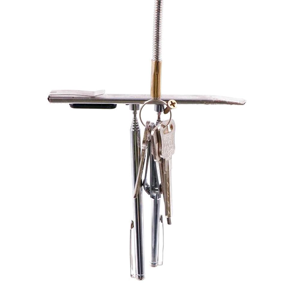 Strong Magnetic Pickup Tool Spring Magnetic Suction Bar for Picking Up Nuts Bolts Rubber Handle Flexible Grabber