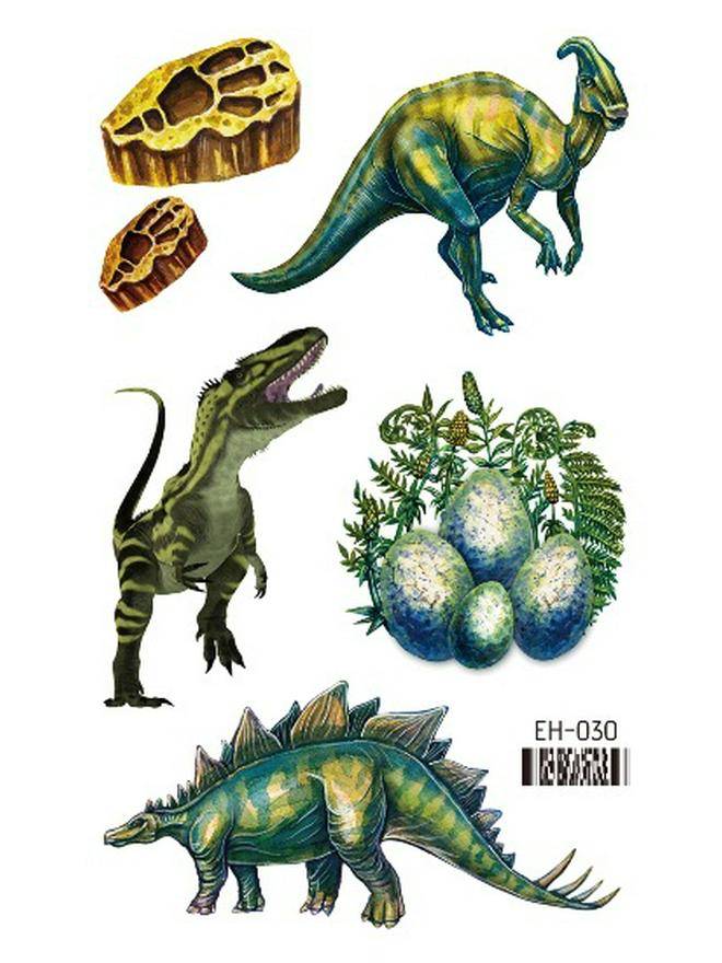 Dinosaurier Tyrannosaurus Rex Wasserdichte Tattoo-Aufkleber für Kinder - Langlebige Gesichts- & Arm-Abziehbilder