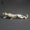 Antique Bronze Strong Panthera Pardus Statue Vintage Copper Leopard Sculpture Ornaments Animal Tea Pet Figure Desktop Decor