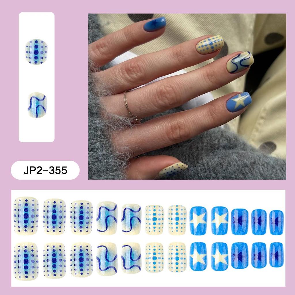 Pegatinas Desmontables para Uñas Estilo Europeo y Americano - Uñas Postizas Simples y Llevables
