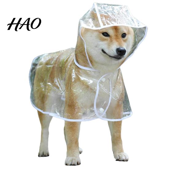 Pets Rain Poncho Pet Raincoat Transparent Snap Button Design Hooded Minimalistic Adjustable Dog Rainwear Windproof Soft Gear Supply