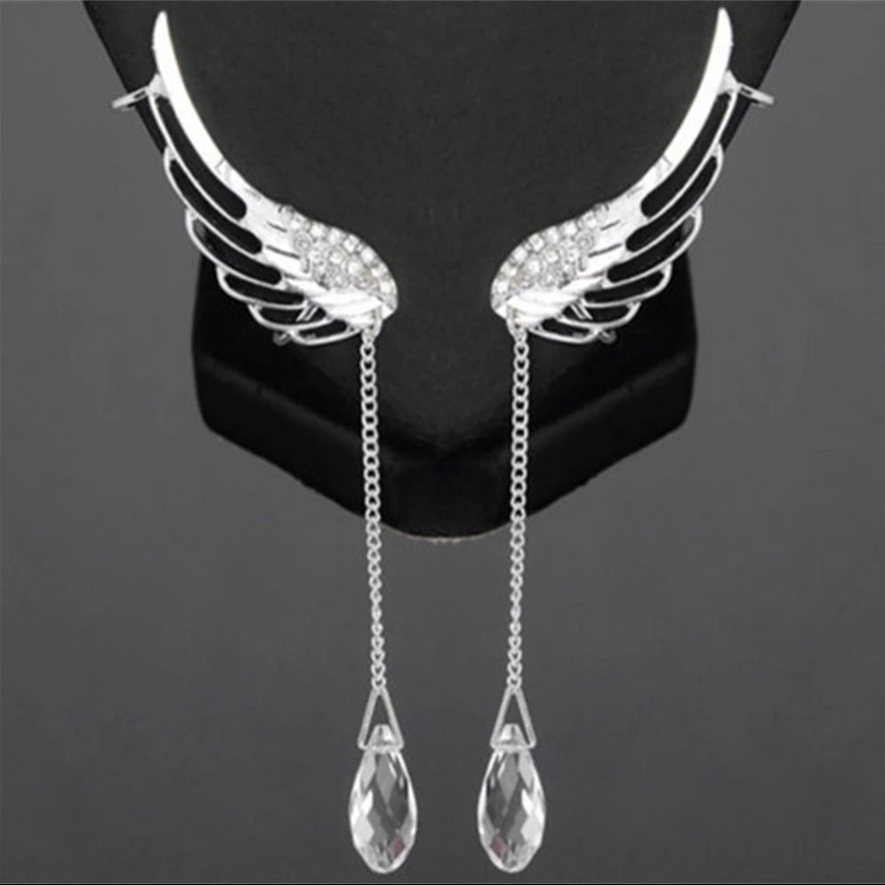 

Модные серьги-кисточки «Крылья ангела» с подвеской из белой бусины, форма пера, циркон для женщин, девушек медный