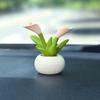 Resin Craft Miniature Flower Pot Decor For Office Desk And Car Ornament