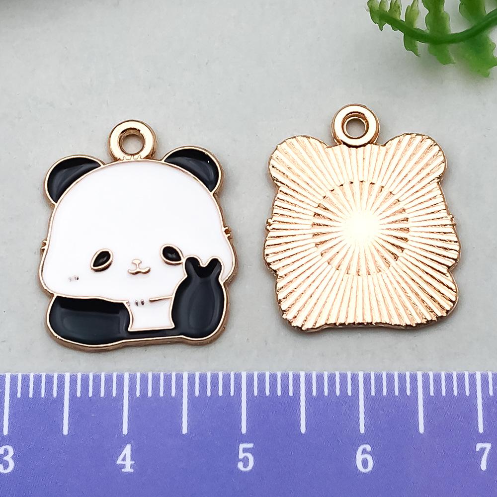 Panda Bamboo Oil Drop Alloy Earrings & Keychain Pendant Jewelry - Chinese Style Accessories