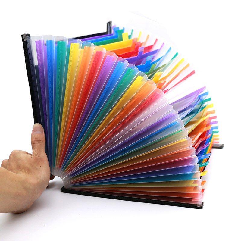 24 Pockets Expanding File Folder with Cover Accordian File Organizer A4 Letter Size Document Organizer for Home Office School