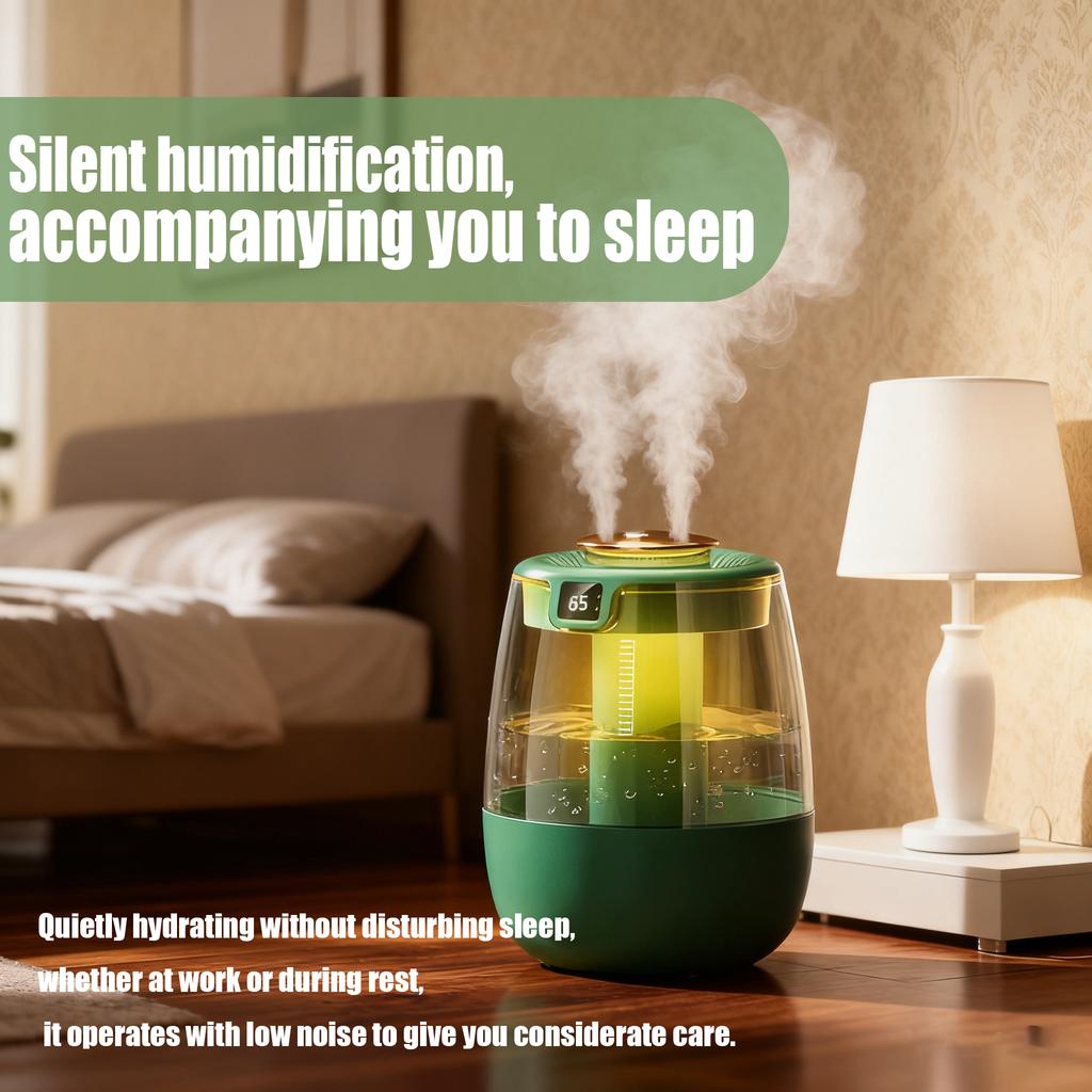 Luftbefeuchter, 1300 ml großes Fassungsvermögen, ultra-leise, Dual-Spray-Befeuchter geeignet für Zuhause, Schlafzimmer und Babyzimmer
