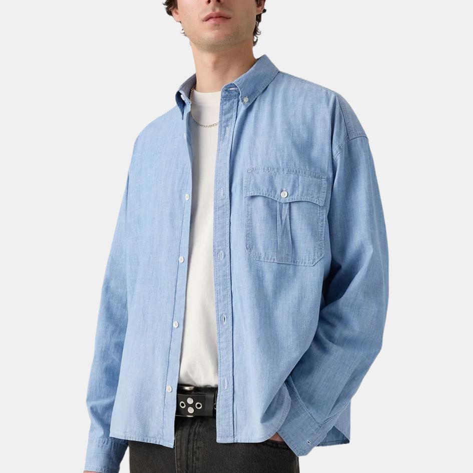 Levis Comfortable Versatile Casual Loose Short Sleeve Shirt Men shirts 004GC-0000