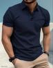 Camisa Polo Masculina de Manga Curta, Top Casual Slim Fit para Uso Diário