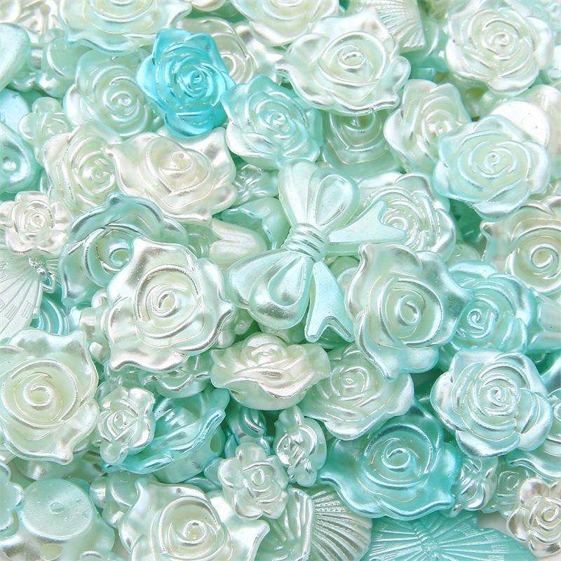 

ABS Жемчужный Градиент Роза Бант Подвеска с Бусинами для DIY Браслета/Ожерелья Аксессуары 20g/package (approx. 15-60 pieces)