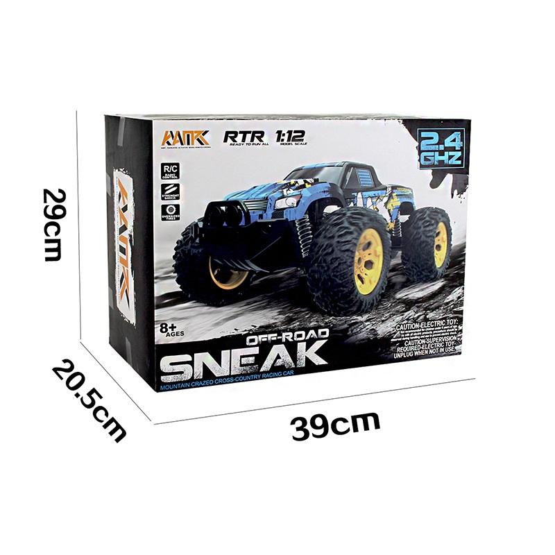 1:12 Scale 2.4G RC Off-Road Muscle Car, 25km/h High Speed Large Wheel Remote Control Toy for Kids