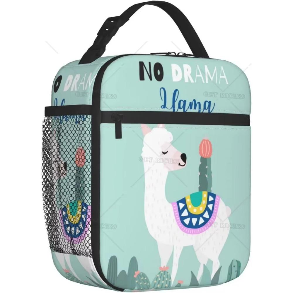 

Сумка-холодильник из ламы и альпаки для обеда для детей, мальчиков и девочек, многоразовые сумки-холодильники для школьных занятий 26x21x11CM темно серый
