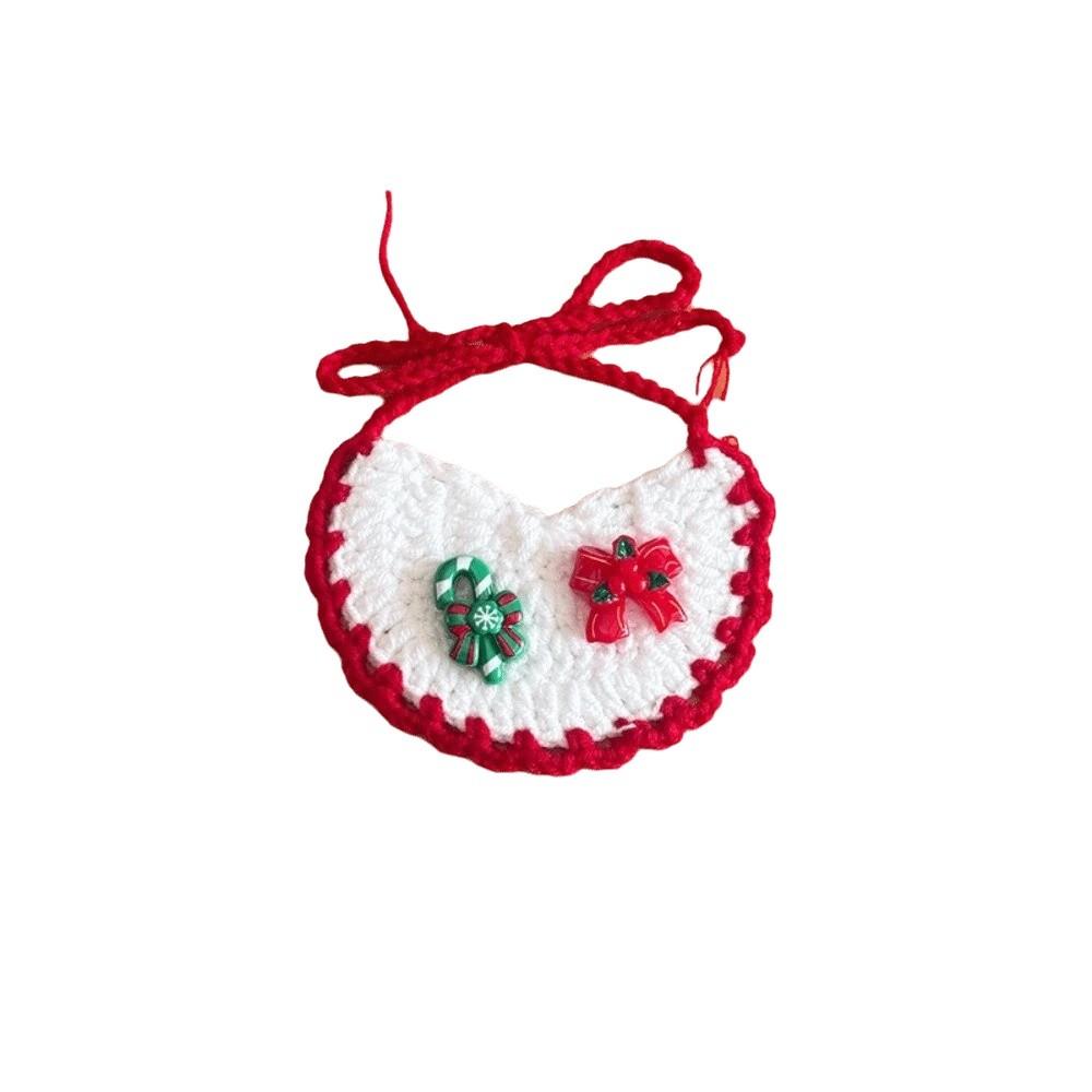 Santa Badge Pet Santa Scarf Crochet Pattern .Knit Kitten Bandana Christmas Cat Bib Cat Lovers