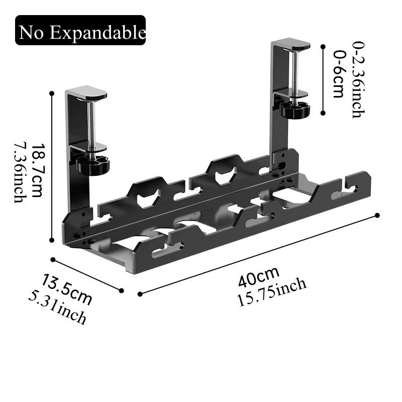 No Drilling Under Desk Wire Management Tray Retractable Cable Organizers In Home Office PC Router Data Wire Metal Storage Rack