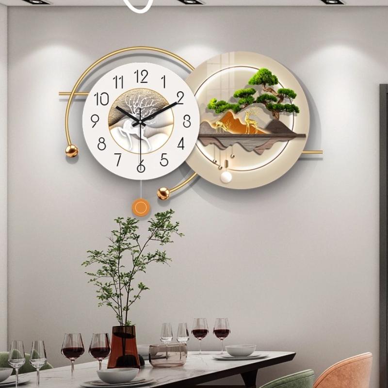 Luxury Living Room Wall Clock Restaurant Clock Mural Room Decorations Corridor LED Mute Wall Clock Watch Home Decor