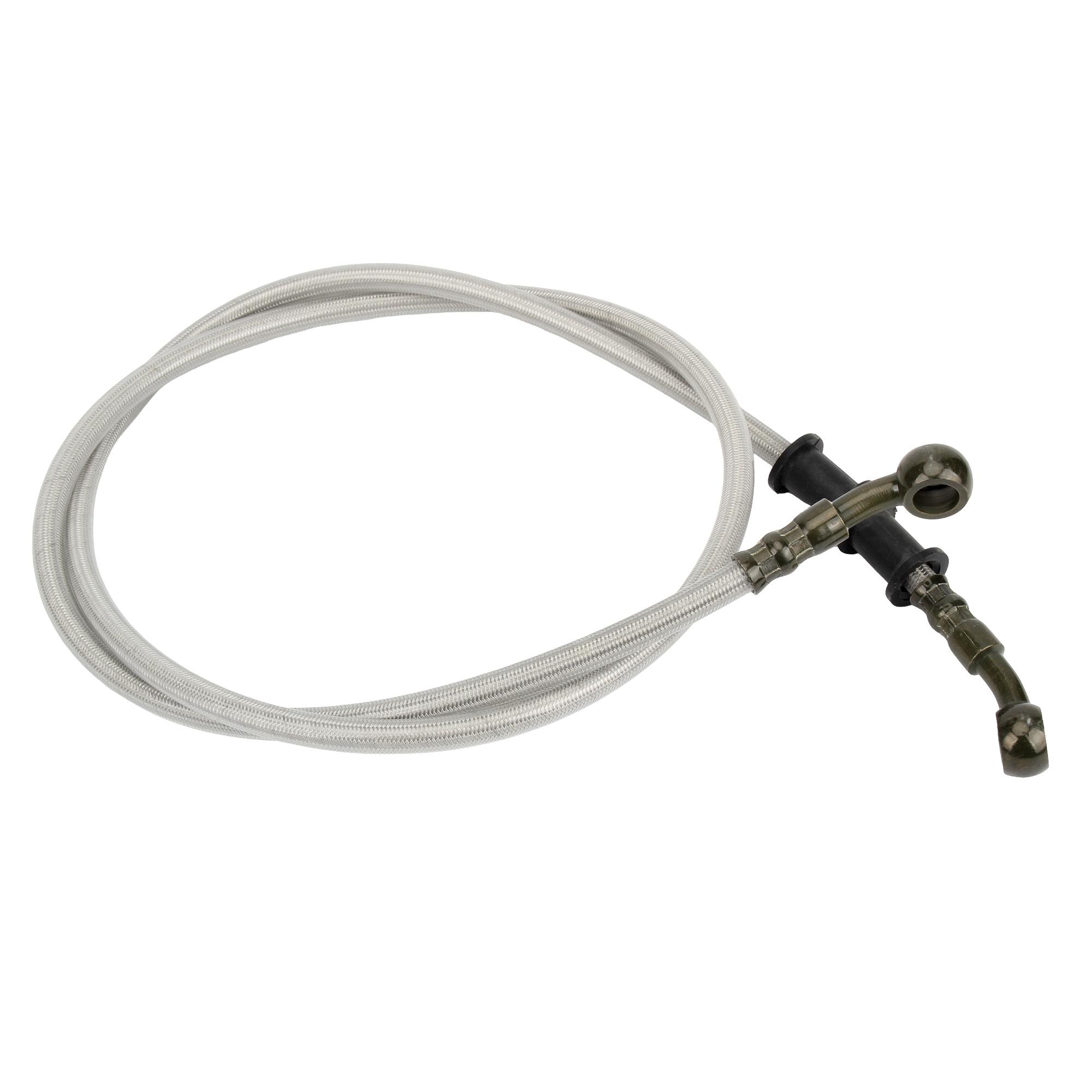 800mm/1000mm/1100mm/1200mm Motorcycle Brake Hose Kit - Stainless Steel Braided Hydraulic Brake Line for Universal Fitment 1200mm silver