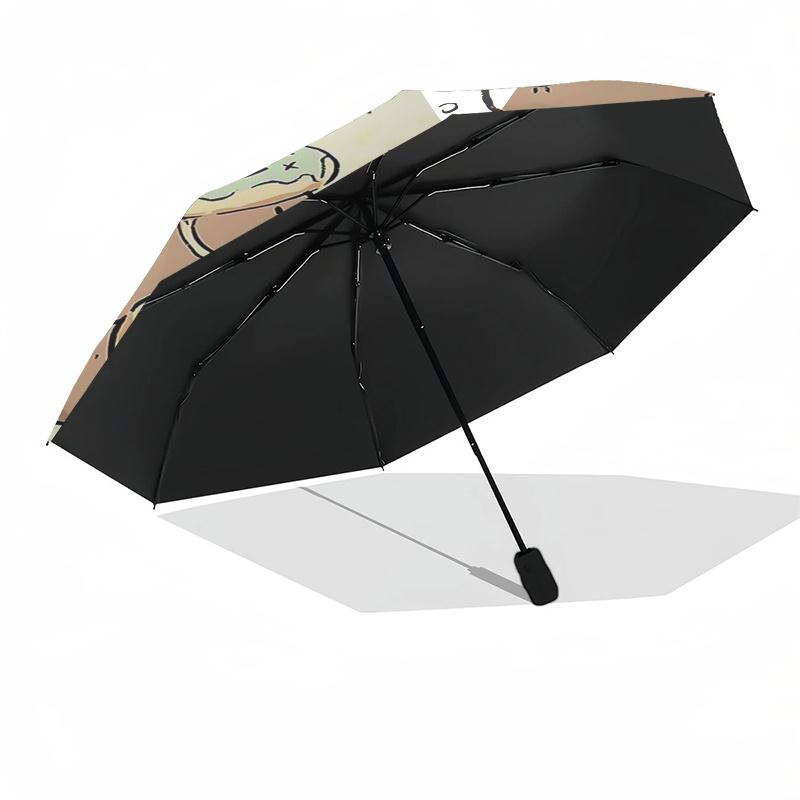 Ombrello da Viaggio a Tema Capibara - 8 Stecche, Apertura e Chiusura Automatica, Design Pieghevole Portatile, Ombrello Compatto ed Elegante Adatto per l'Esterno