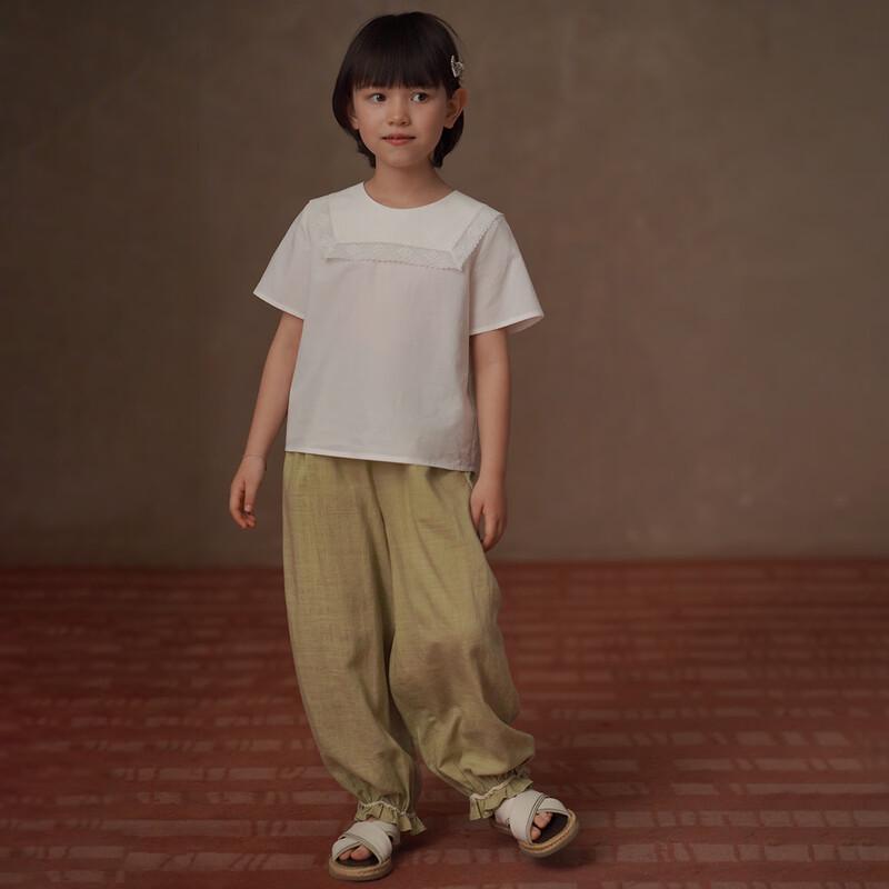 Hachikis Girls' Academy Style Short-Sleeve Cool Lyocell Blouse