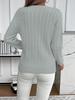 Women's Solid Color Cable Knit Crew Neck Sweater for Autumn/Winter 2025