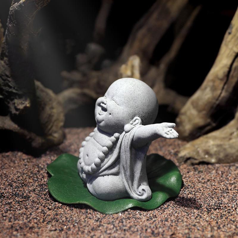 Lapis Lazuli Small Monk Modeling Ornaments Mascot Desktop Decorative Ornaments Creative Micro-Landscape