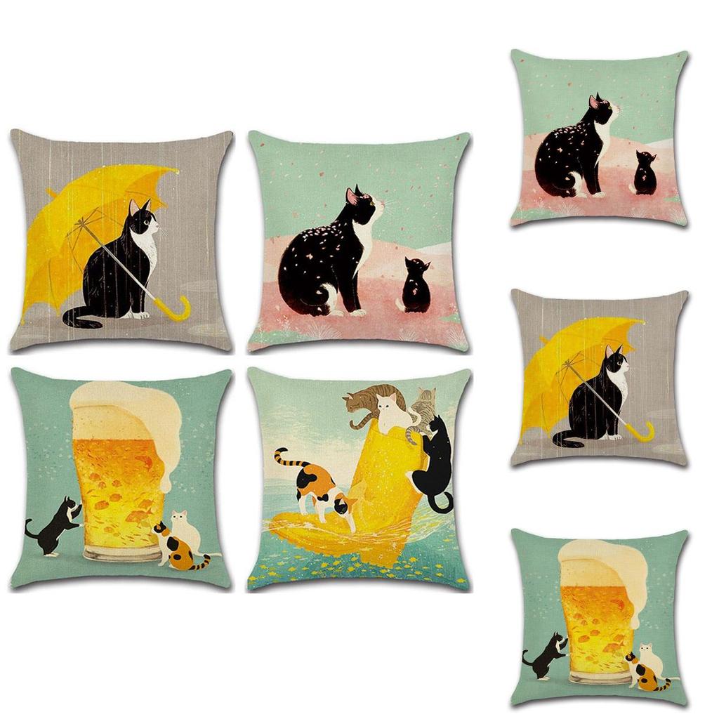 Classic Cat Design Pillow Cushion Cover For Bedroom And Living Room Decor