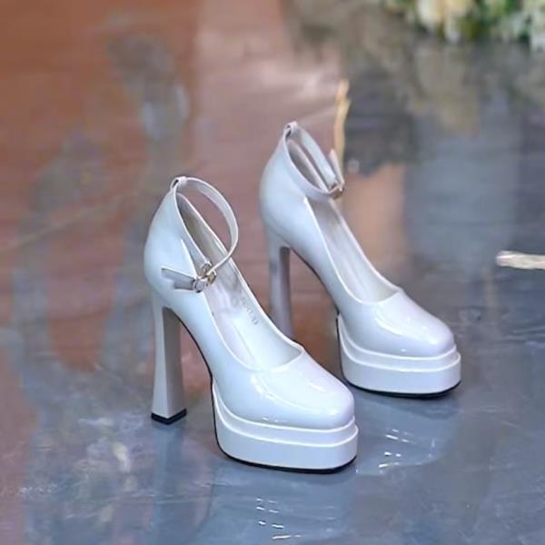Fashion 2025 Slimming Shoes Block Heels For Women Pumps Basketball Platform Sexy Sandals Shallow Mouth Footwear Latest All-Match Chunky