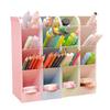 Transparenter Minimalistischer Stiftehalter - Schräger Schreibtisch-Organizer mit Vier Fächern.