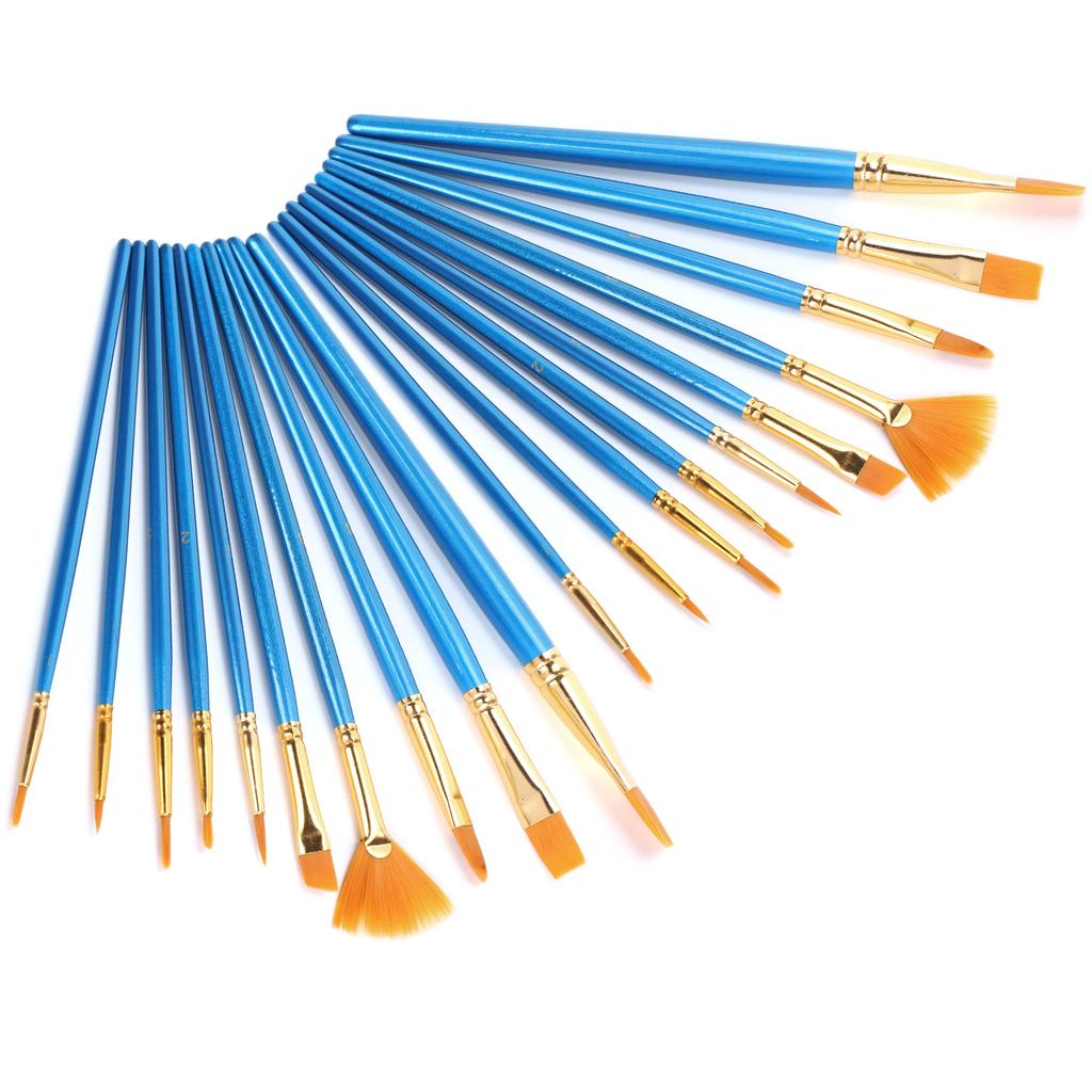 2 Set Paint Brushes Oily Painting NonOily Drawing Round Tip Nylon Art Supplies Artist Kits